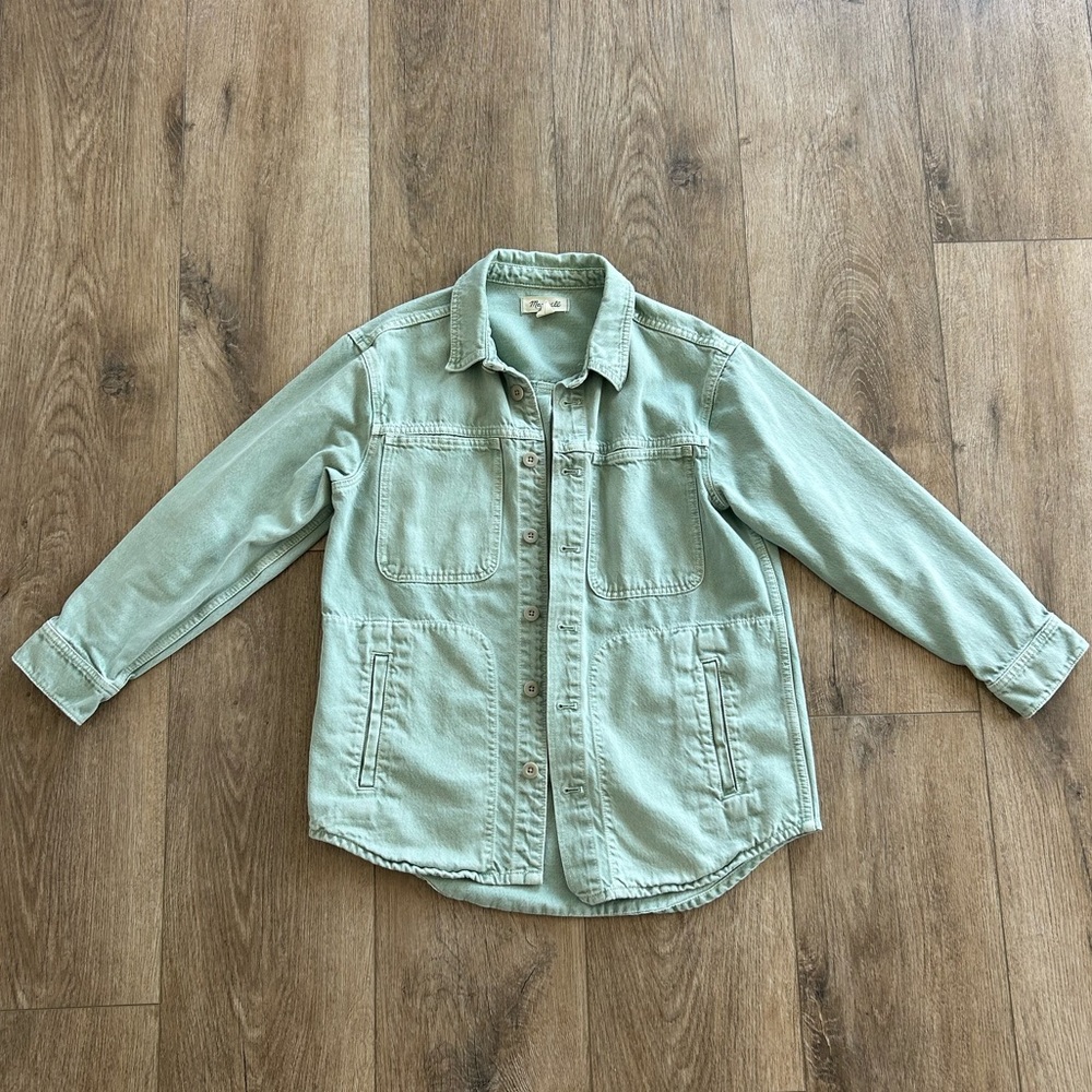 Madewell Denim Ames Oversized Shirt-Jacket: Garment-Dyed Edition